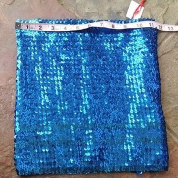 Blue Large Sequin Tube Top NWT - Picture 6 of 7